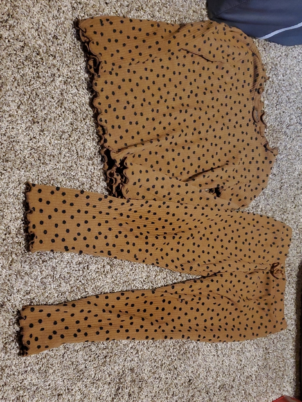 Old Navy Brown Polka Dot Ribbed Leggings Set